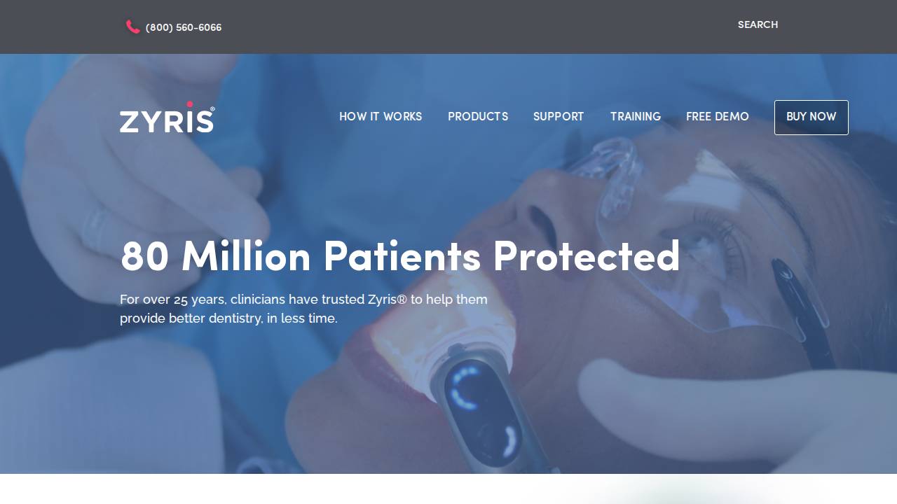 Zyris Inc. website screenshot