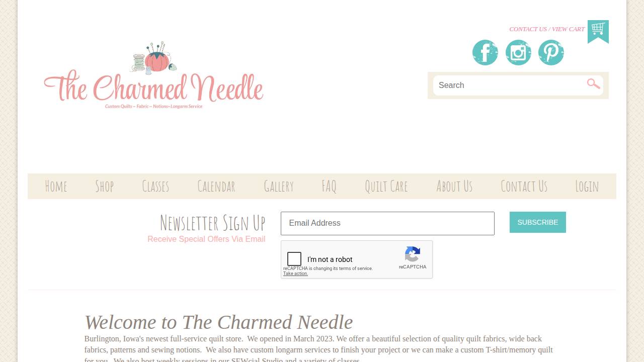 THE Charmed Needle Llc website screenshot