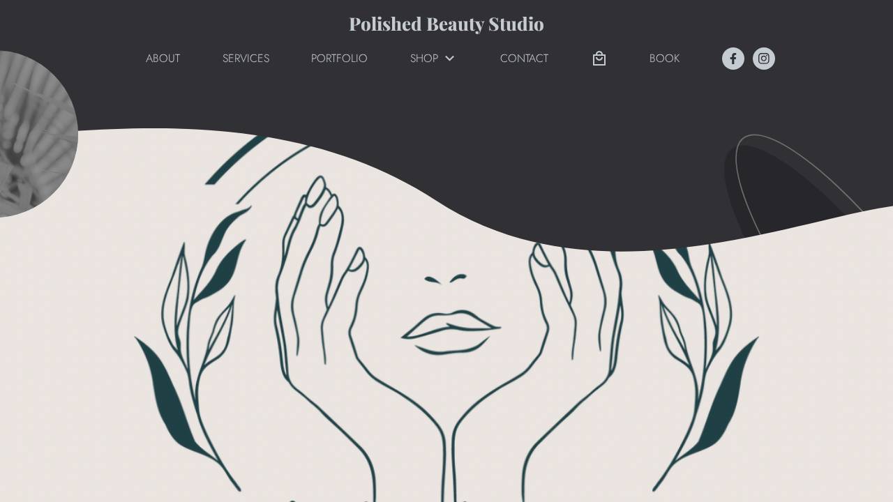 Polished Beauty Studio website screenshot