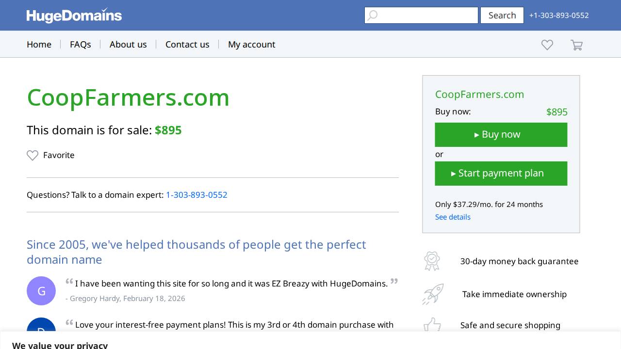 Cooperative Farmers Elevator website screenshot