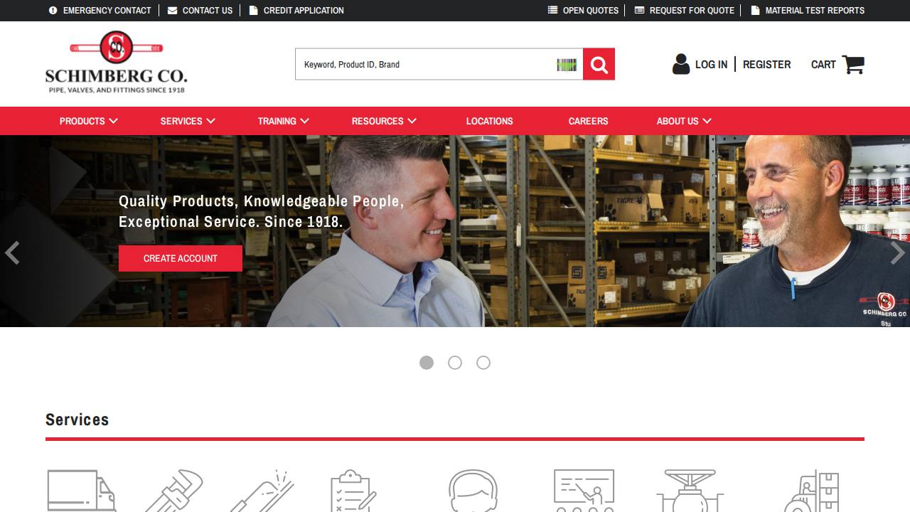 Schimberg CO website screenshot