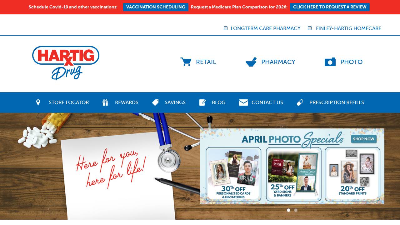 Hartig Drug #2 website screenshot