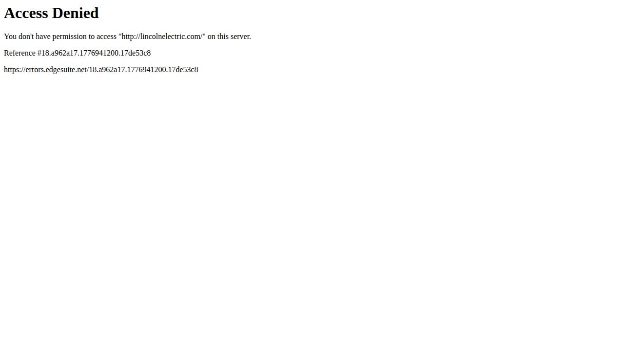 THE Lincoln Electric Company website screenshot