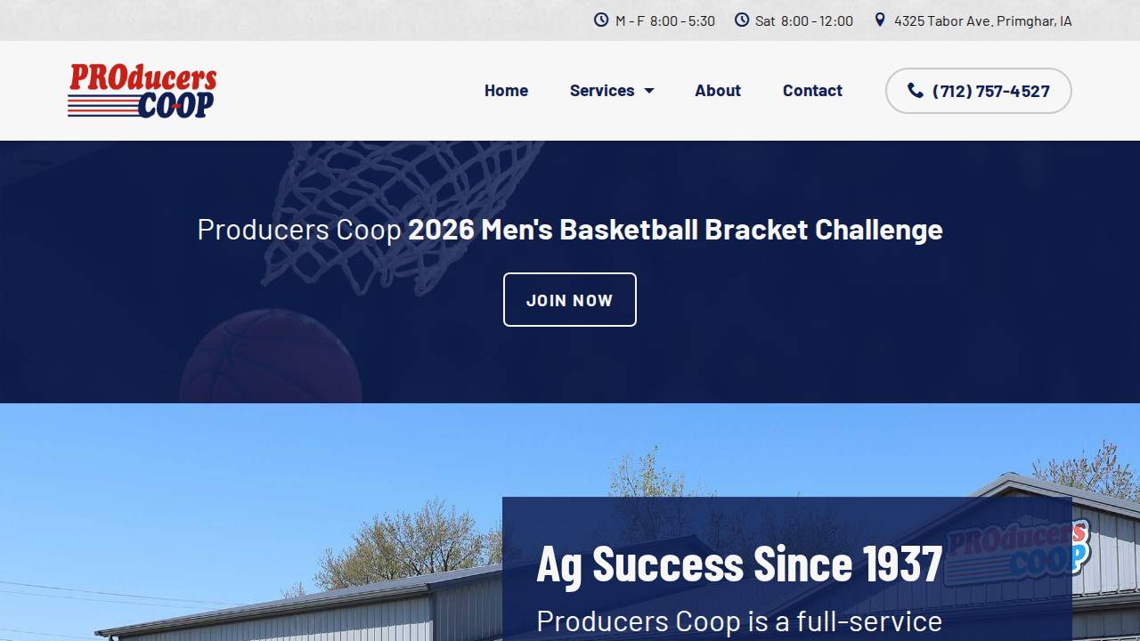 Producers Cooperative CO website screenshot