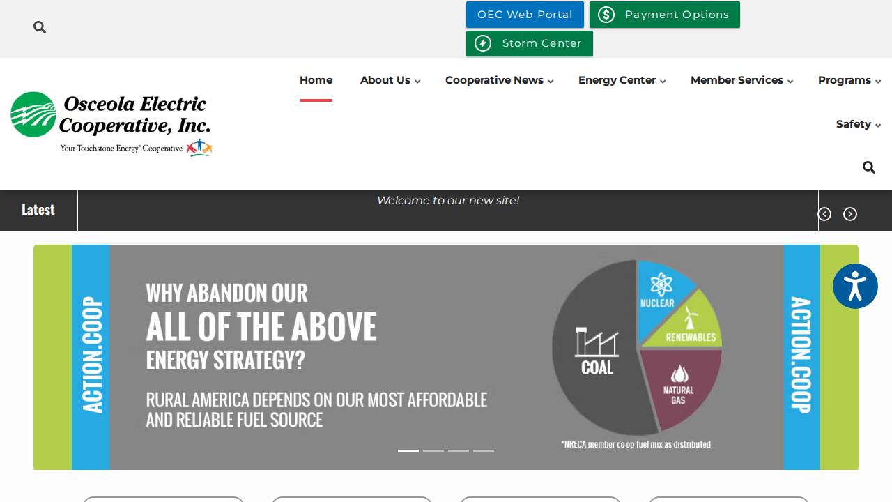 Osceola Electric Coop INC website screenshot