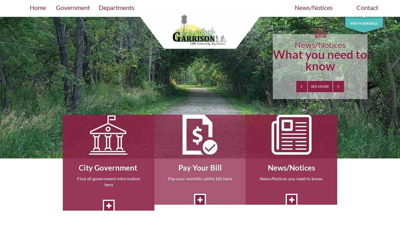 Garrison Town OF website screenshot
