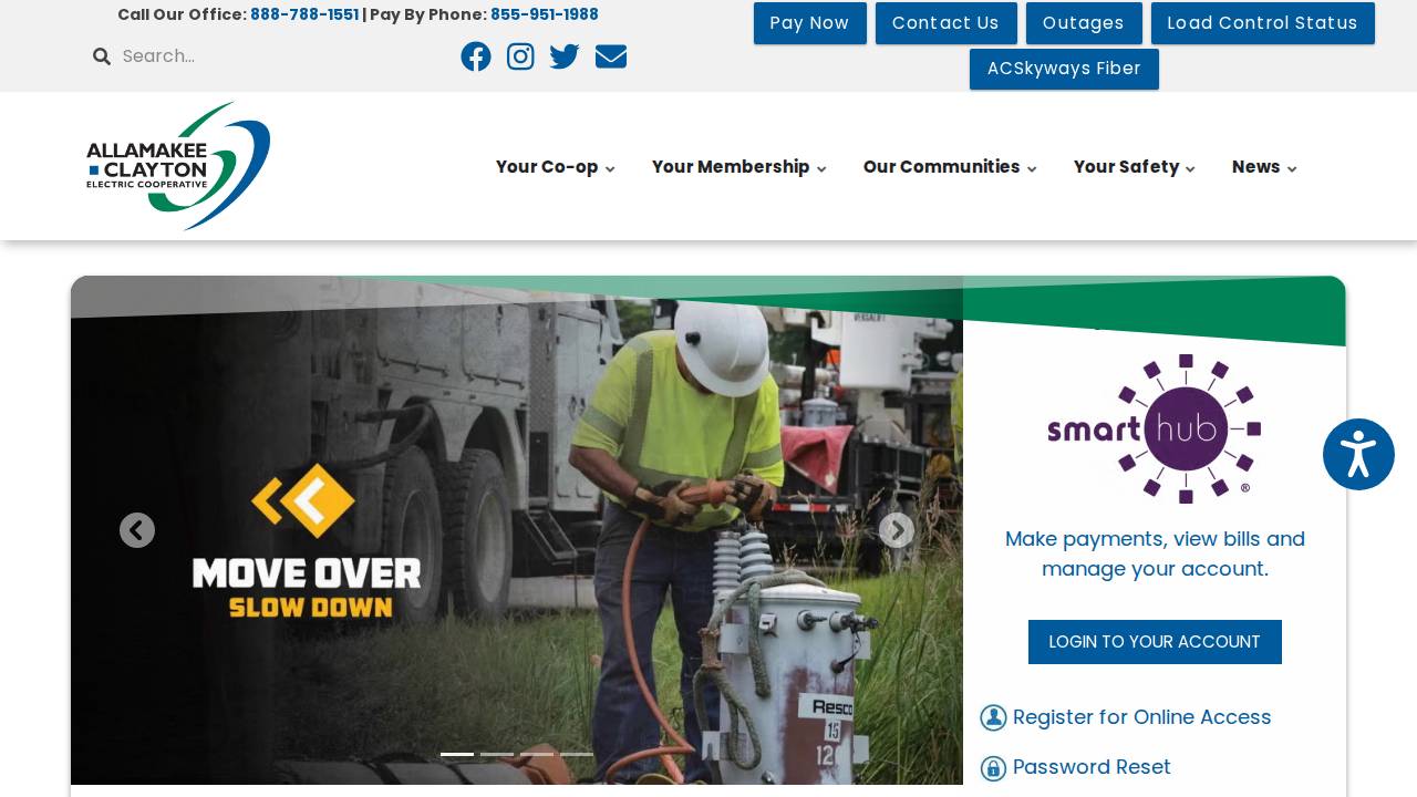 Allamakee-clayton Electric Coop Inc website screenshot