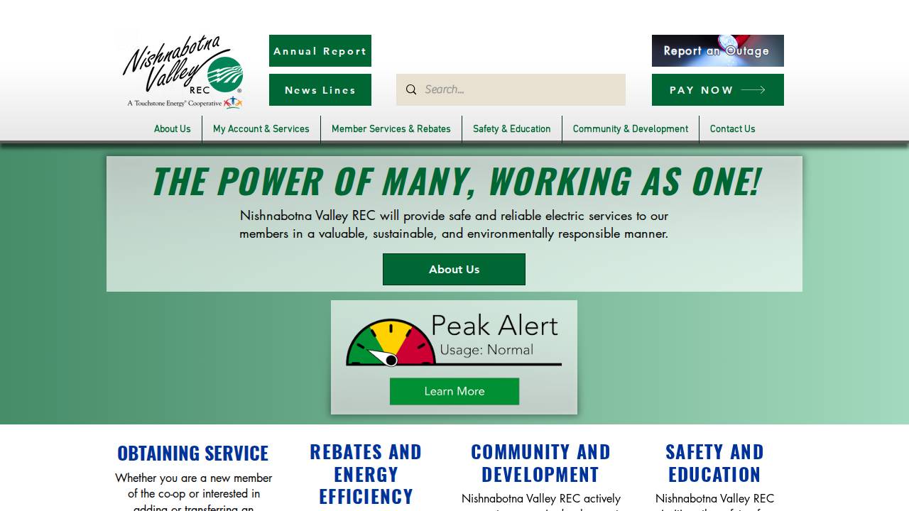 Nishnabotna VLY Rural Elect Coop website screenshot