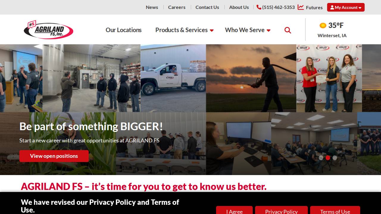 Agriland FS INC website screenshot