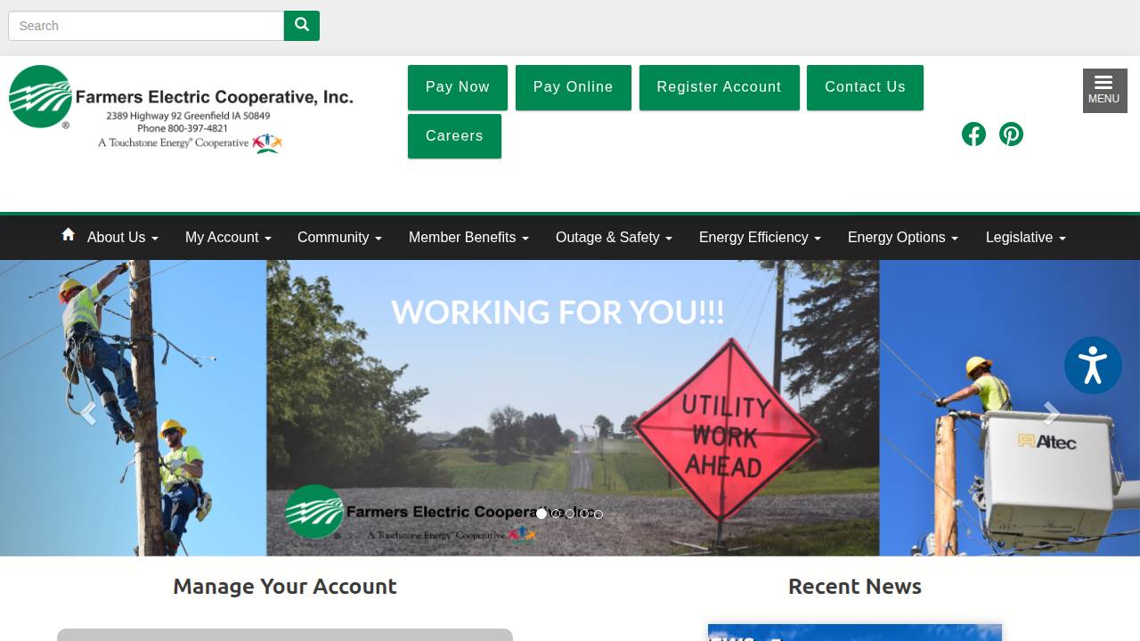Farmers Elec Coop INC website screenshot