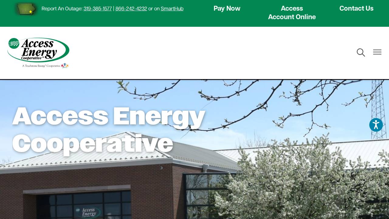 Access Energy Cooperative, 1800 W Washington website screenshot
