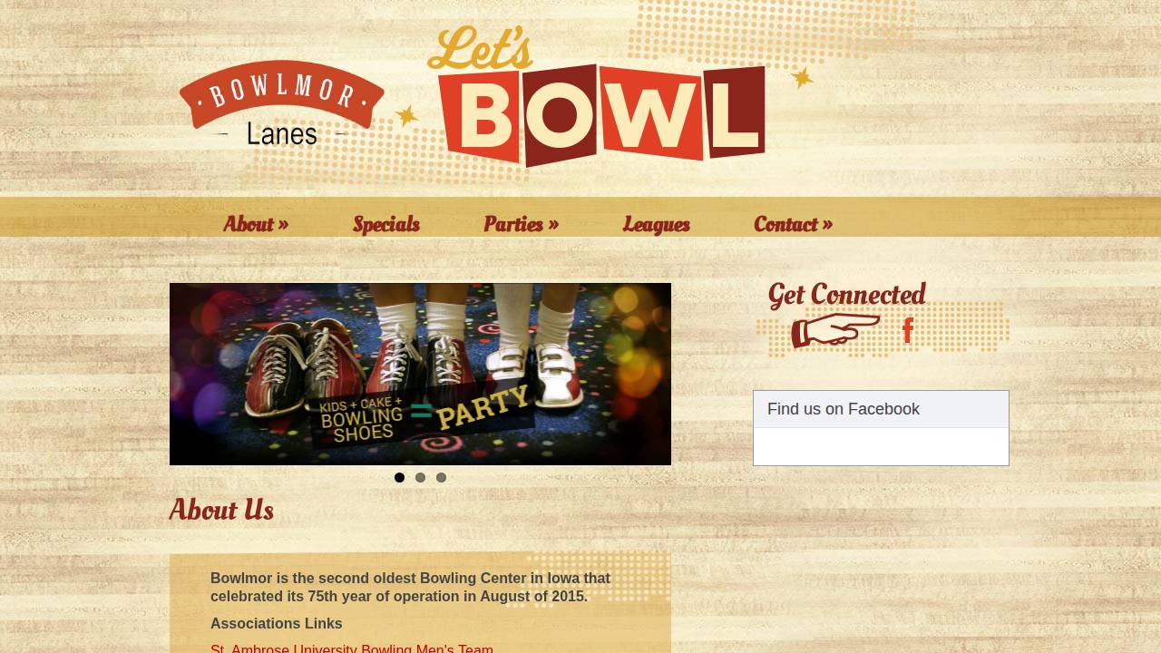 Davenport Bowlers Inc, Davenport Bowlers, Inc. website screenshot
