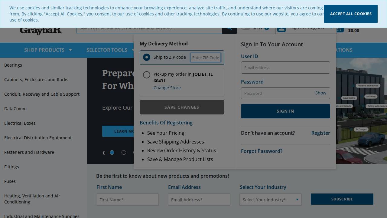 Graybar Electric Company INC website screenshot