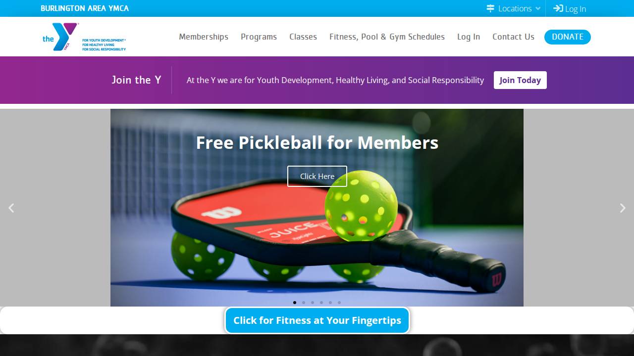 Burlington Gymnastic Society website screenshot