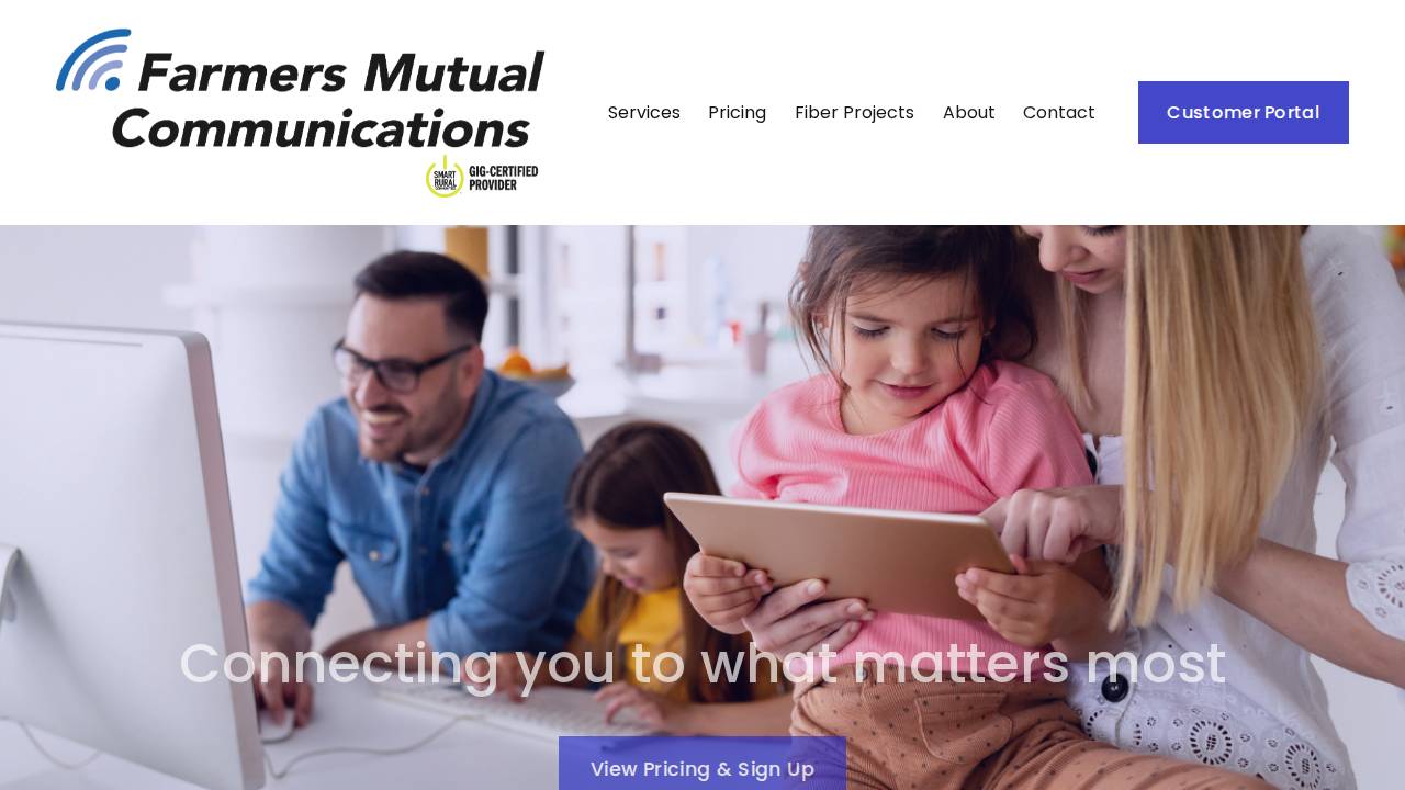 Farmers Mutual Communications website screenshot