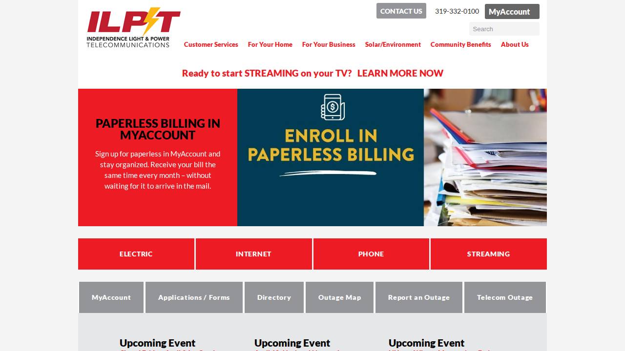 Board OF Trustees, Independence Light & Power website screenshot