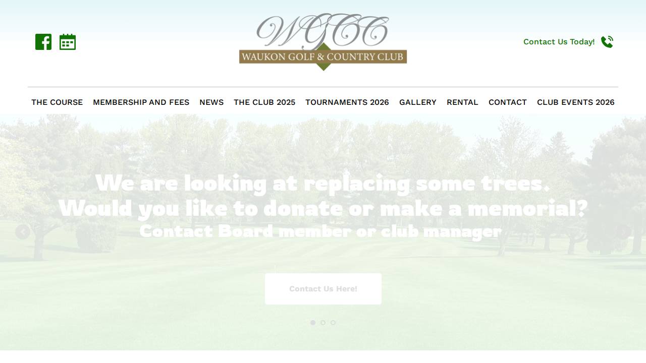 Waukon Golf & Country Club website screenshot