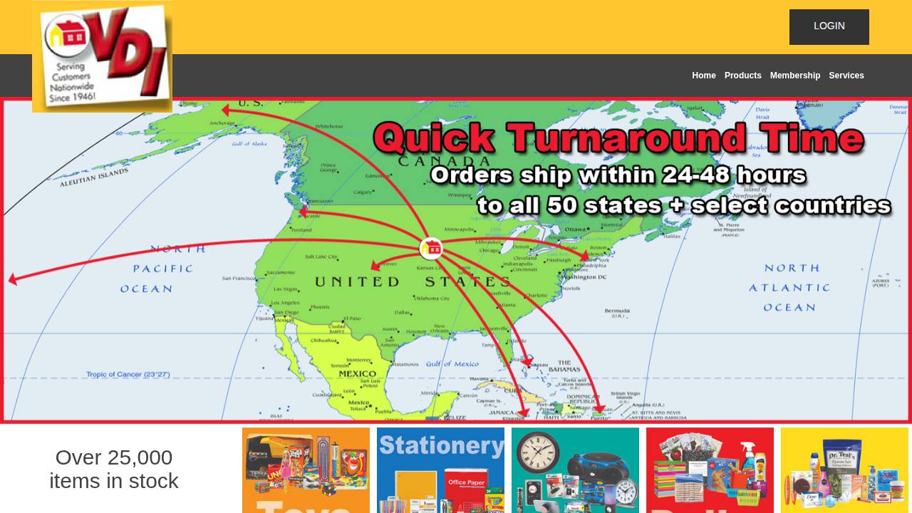 Variety Distributiors Inc website screenshot