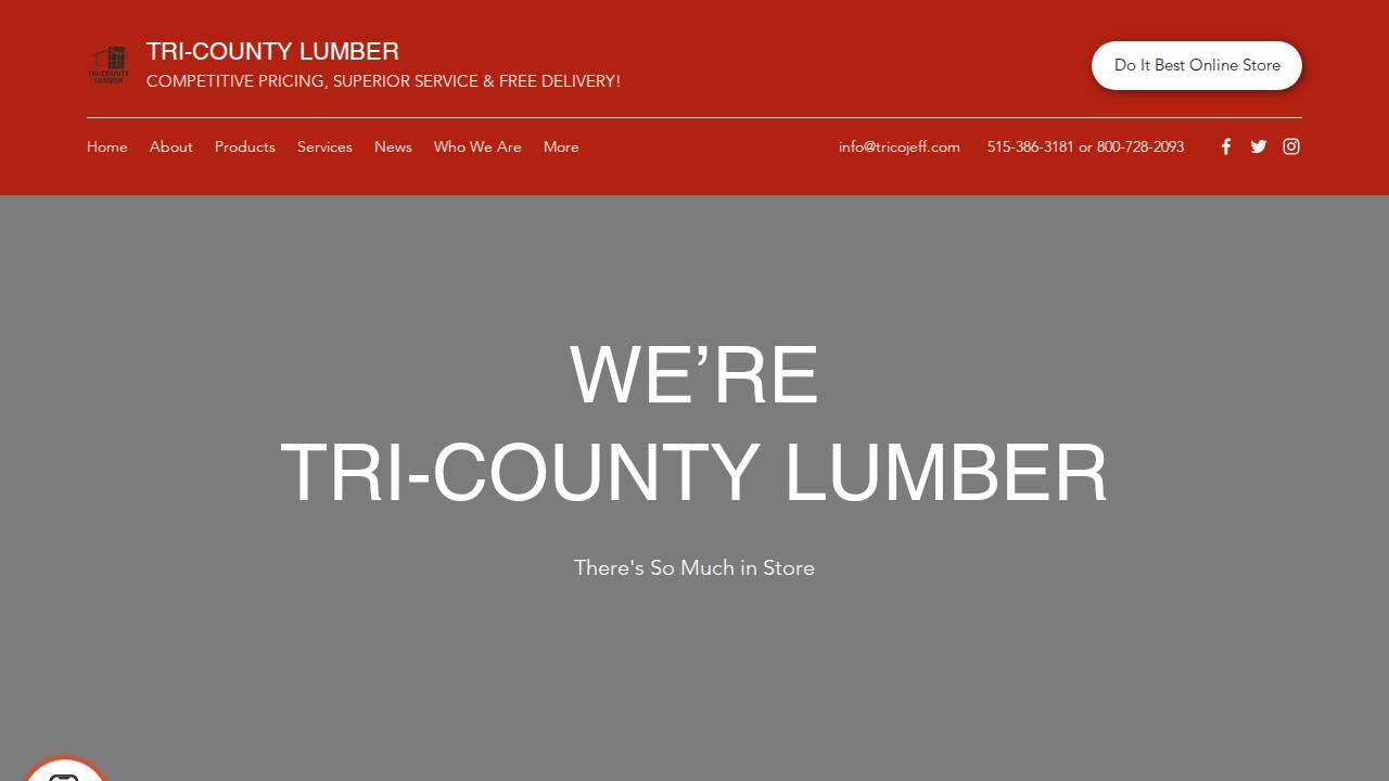 Tri-county Lumber Mart INC website screenshot