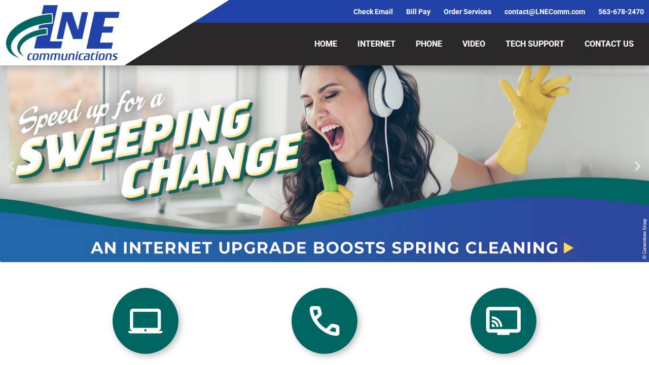 Lost Nation-elwood Telephone Company website screenshot