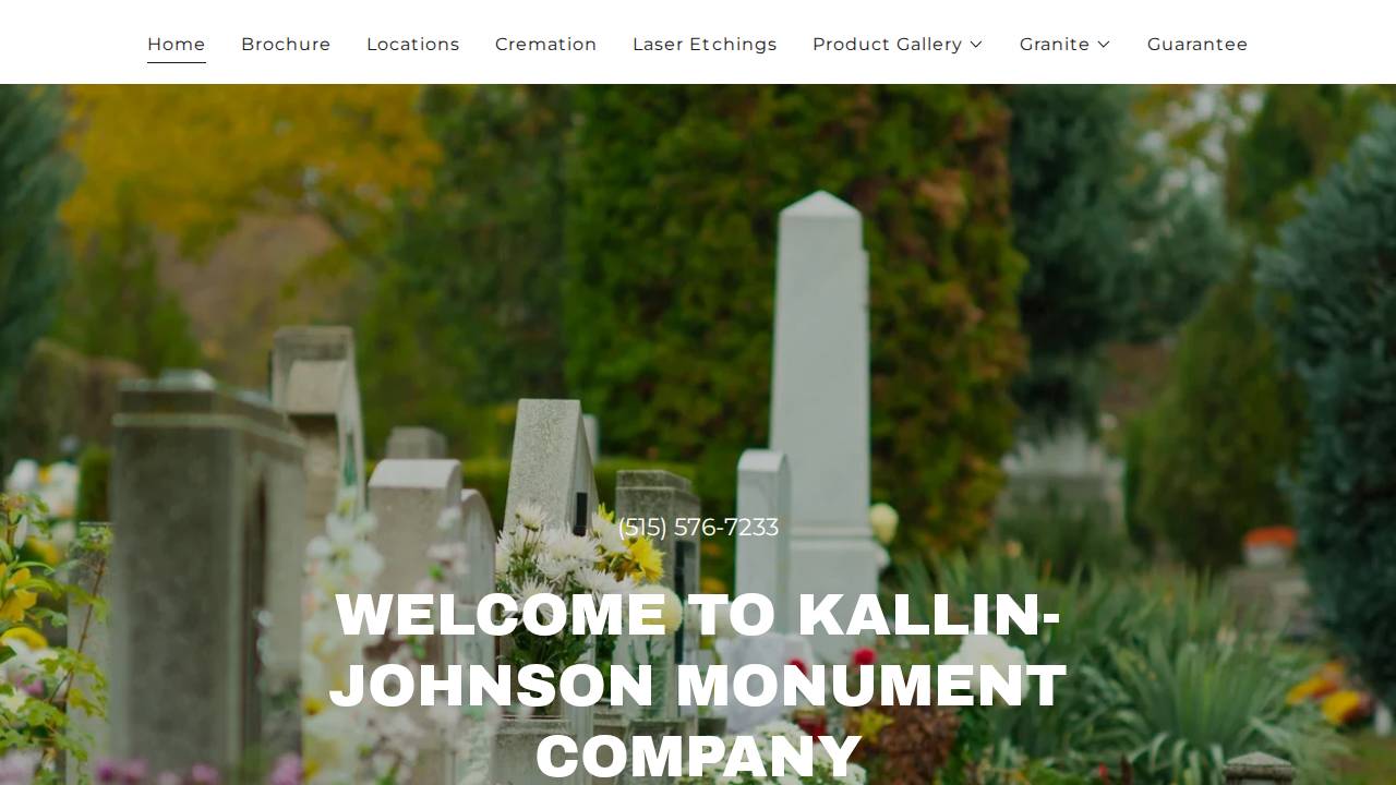 Kallin-johnson Monument CO website screenshot