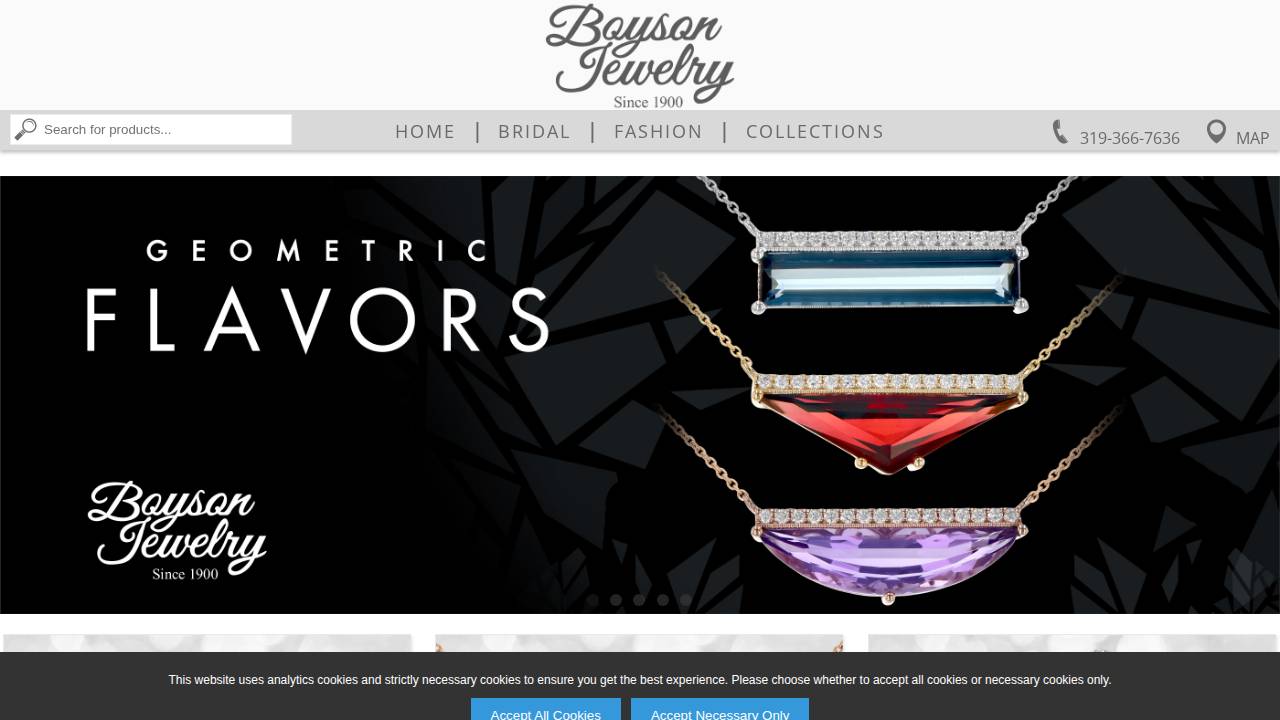 Boyson Jewelry Company website screenshot