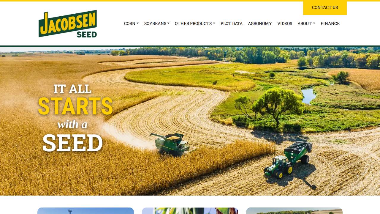 Jacobsen Hybrid Corn CO INC website screenshot