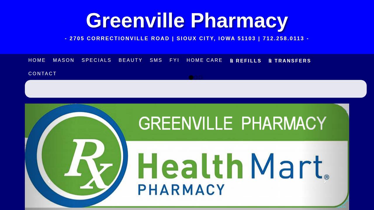 Greenville Pharmacy Inc website screenshot