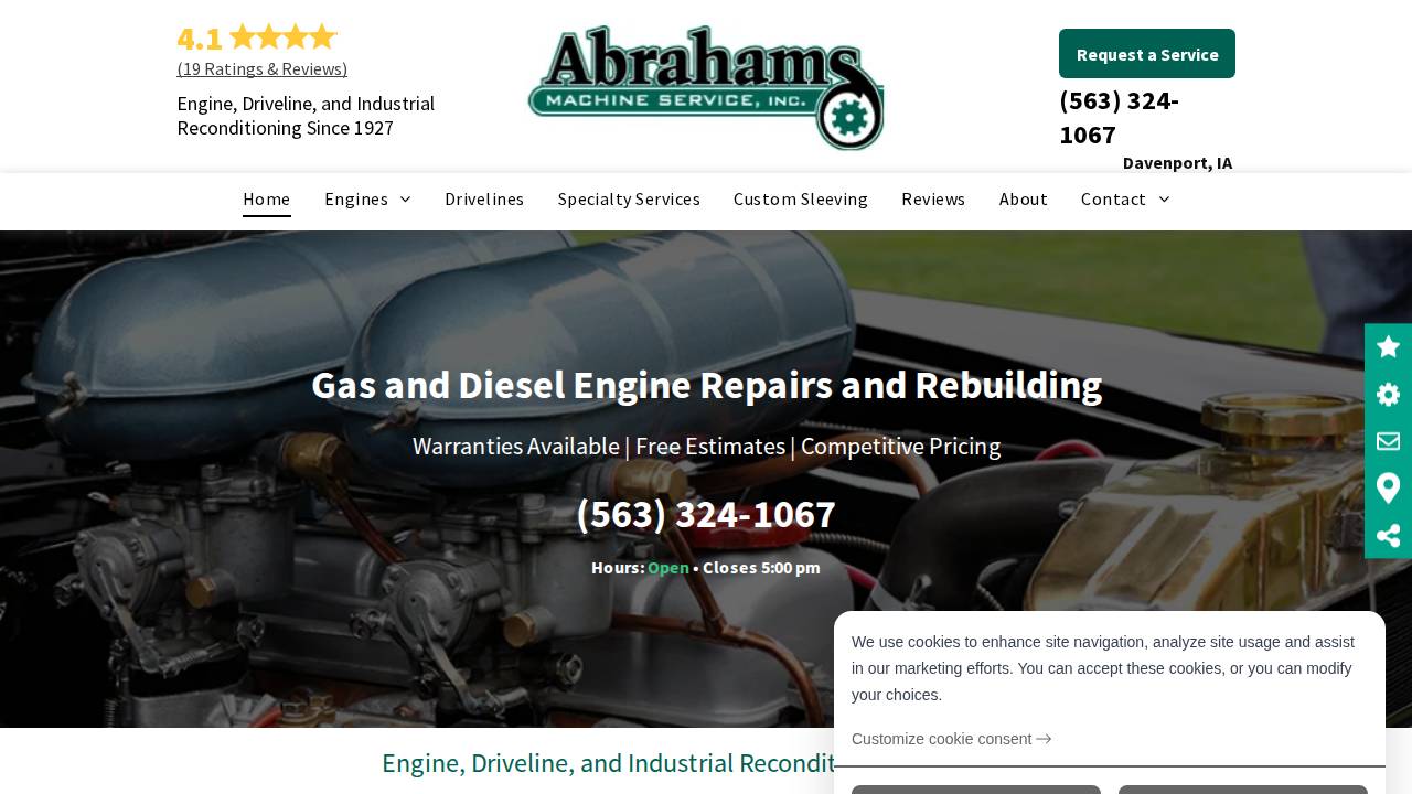Abrahams Machine Service INC website screenshot
