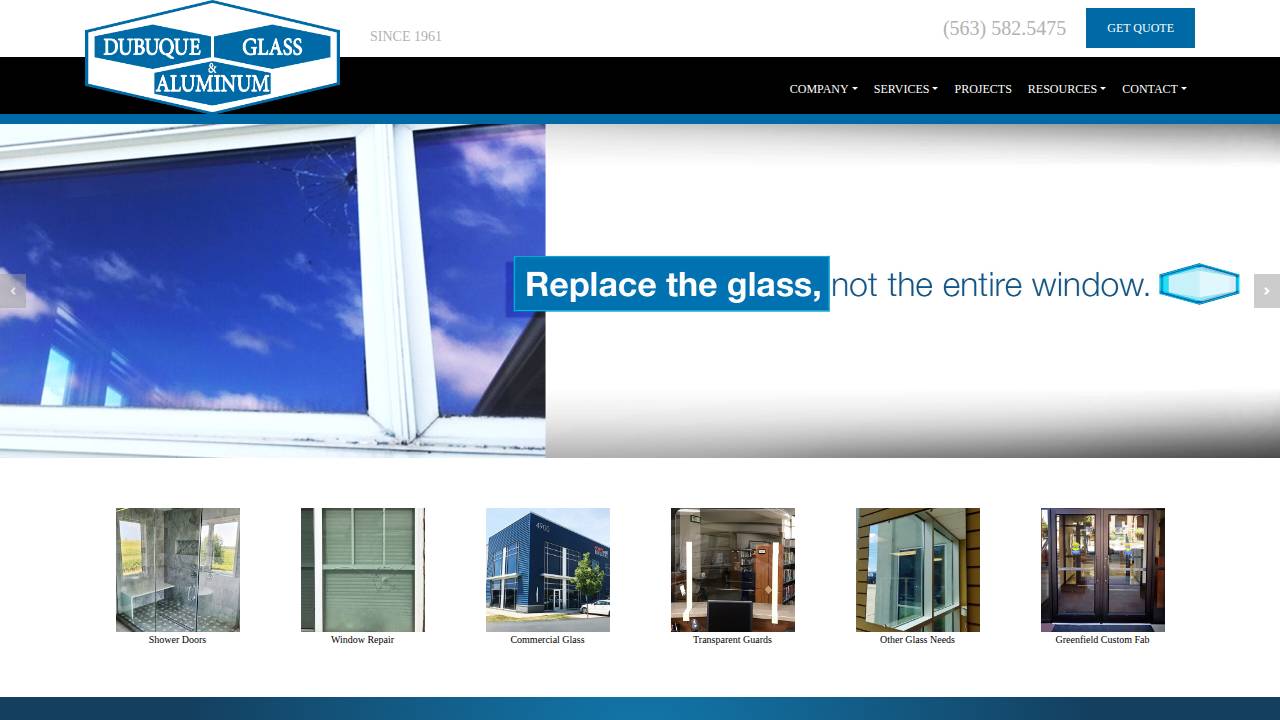 Dubuque Glass Company INC website screenshot