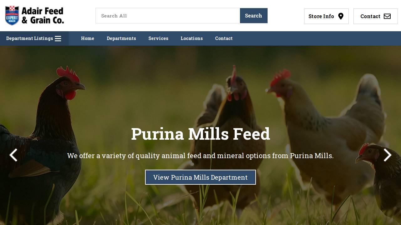 Adair Feed & Grain CO website screenshot