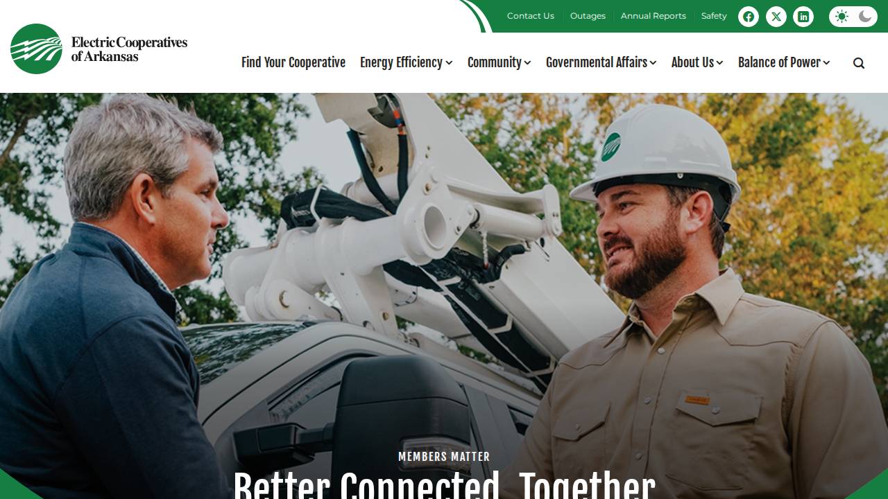 Arkansas Electric Cooperatives, INC website screenshot