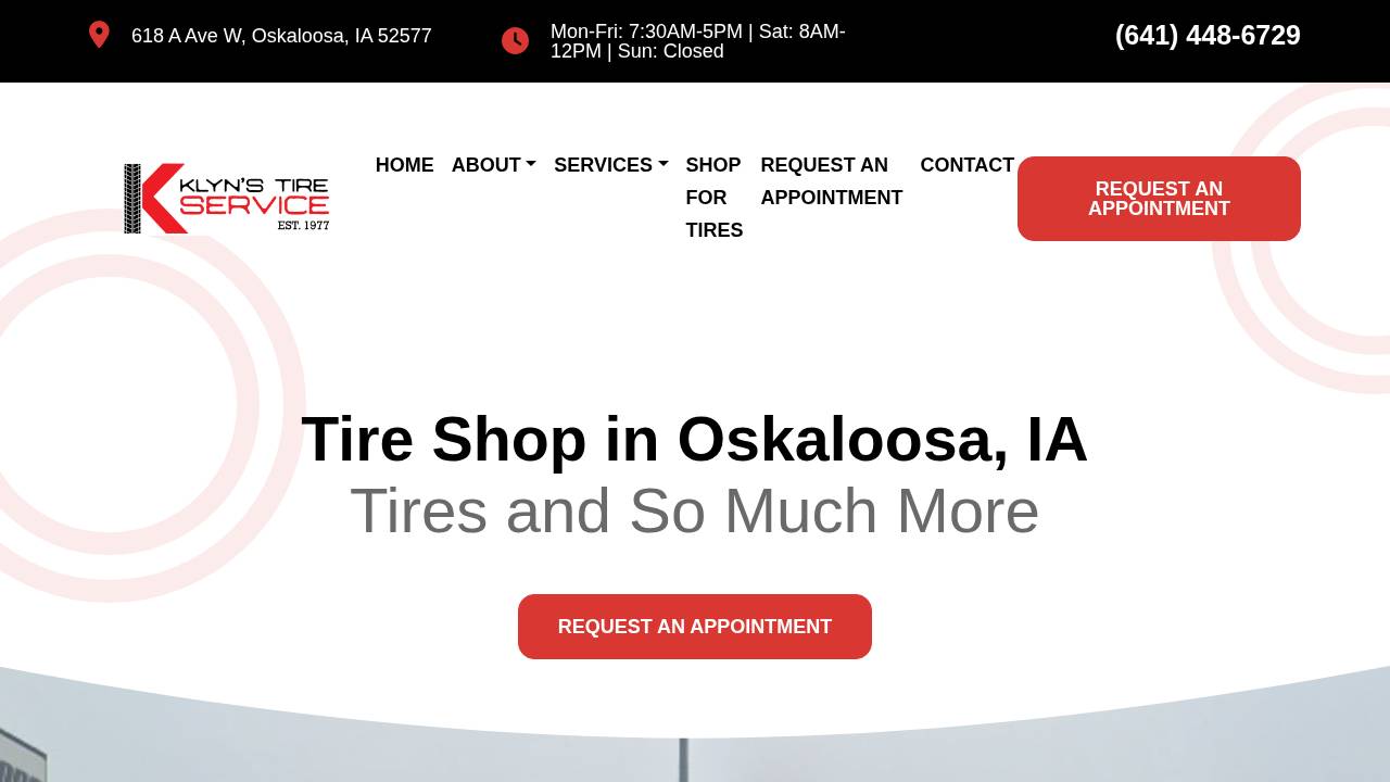Klyn Tire & Battery Inc website screenshot