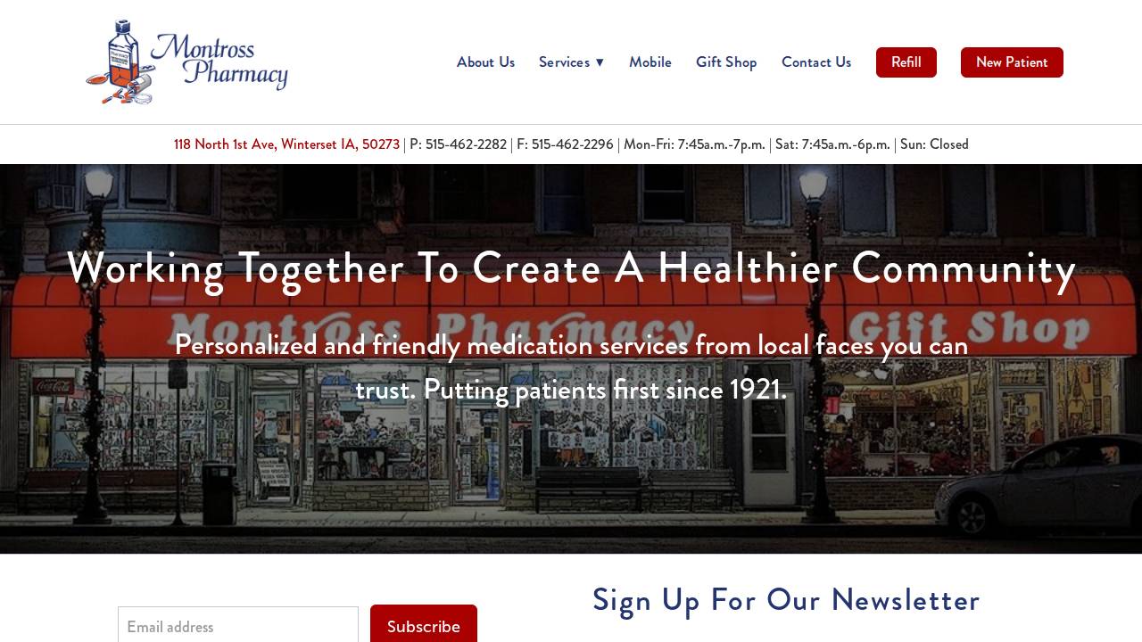 Montross Pharmacy INC website screenshot