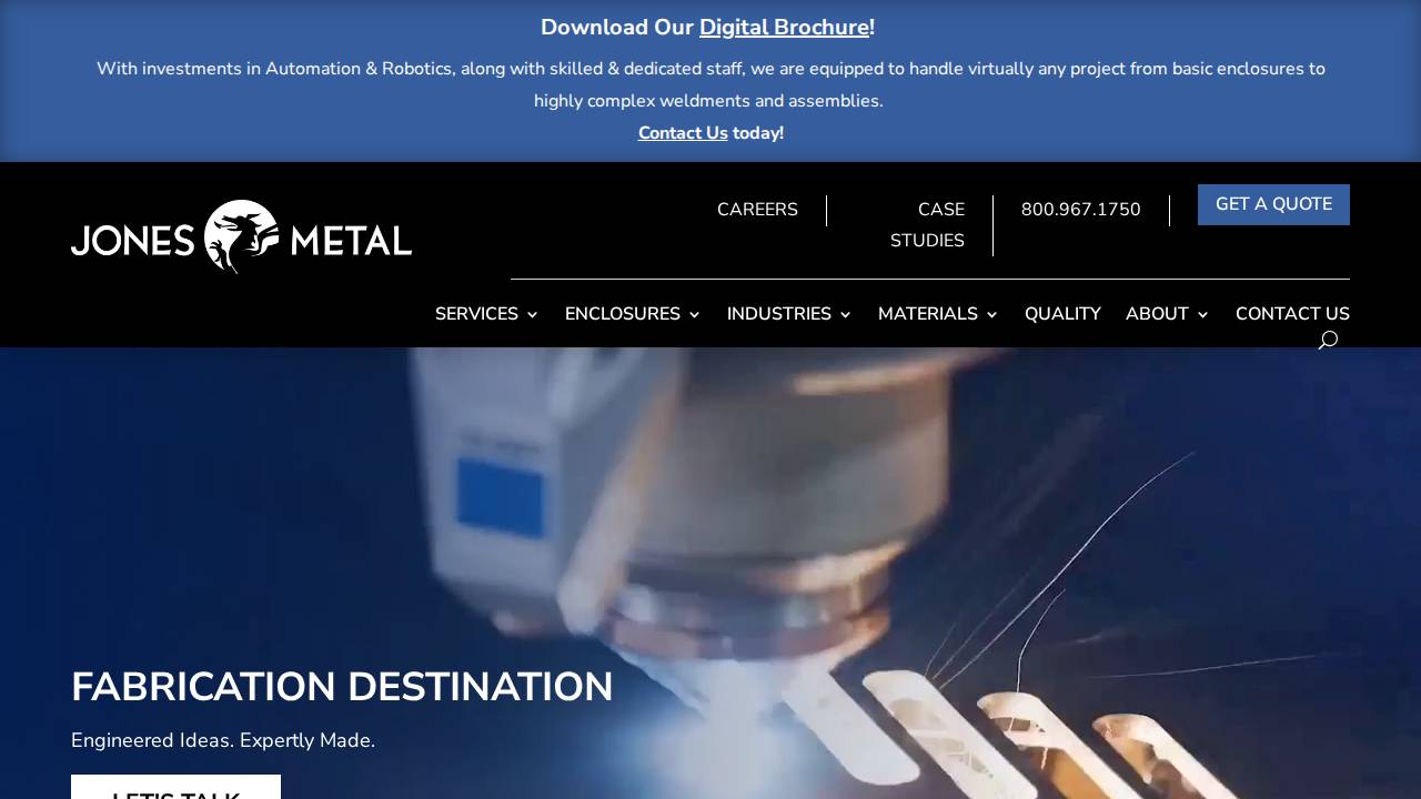 Jones Metal Products, INC website screenshot