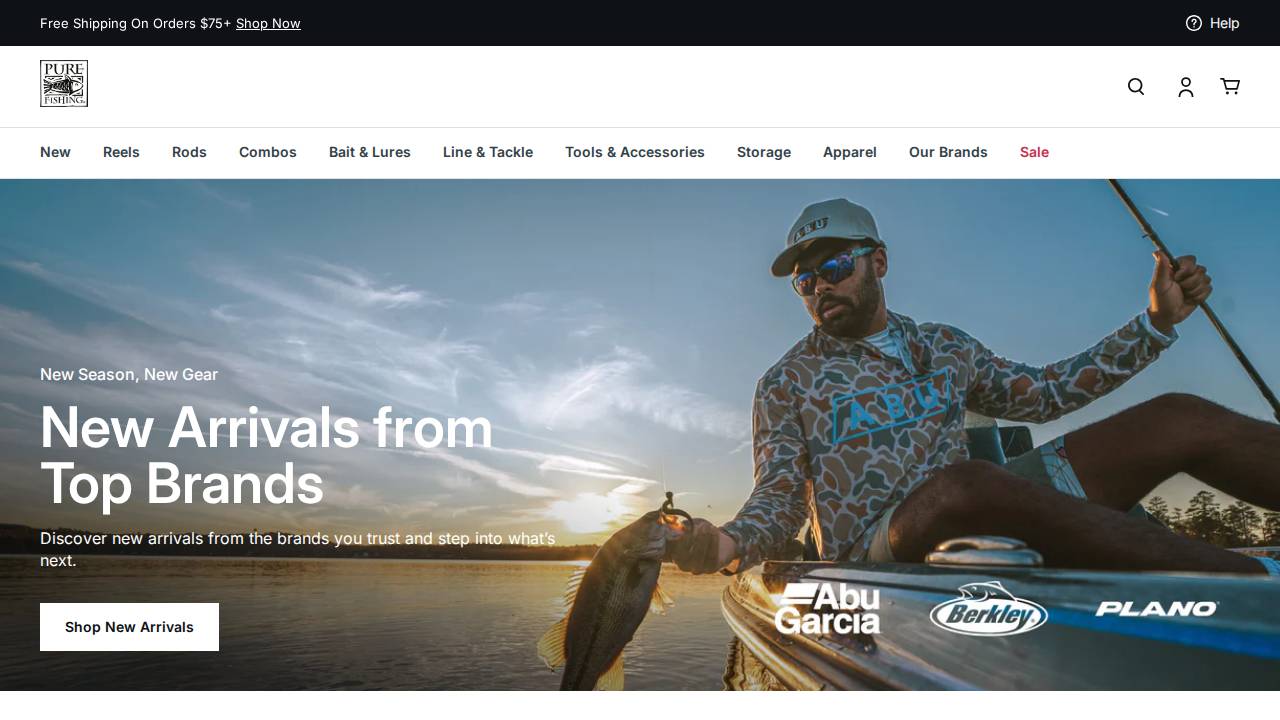 Pure Fishing Inc, Fisherman's Factory Outlet website screenshot