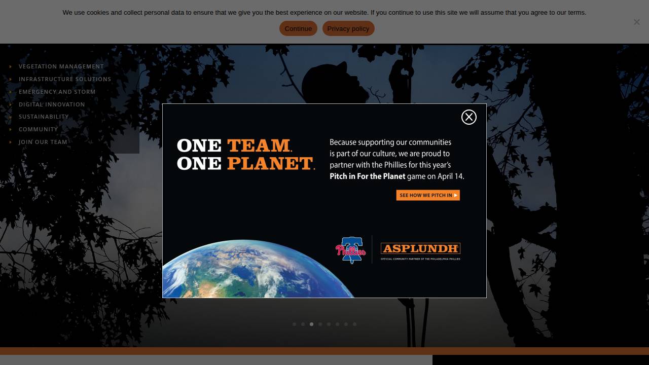 Asplundh Tree Expert Llc, Aspl website screenshot