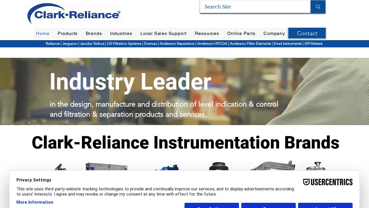 Clark Reliance Corporation THE website screenshot
