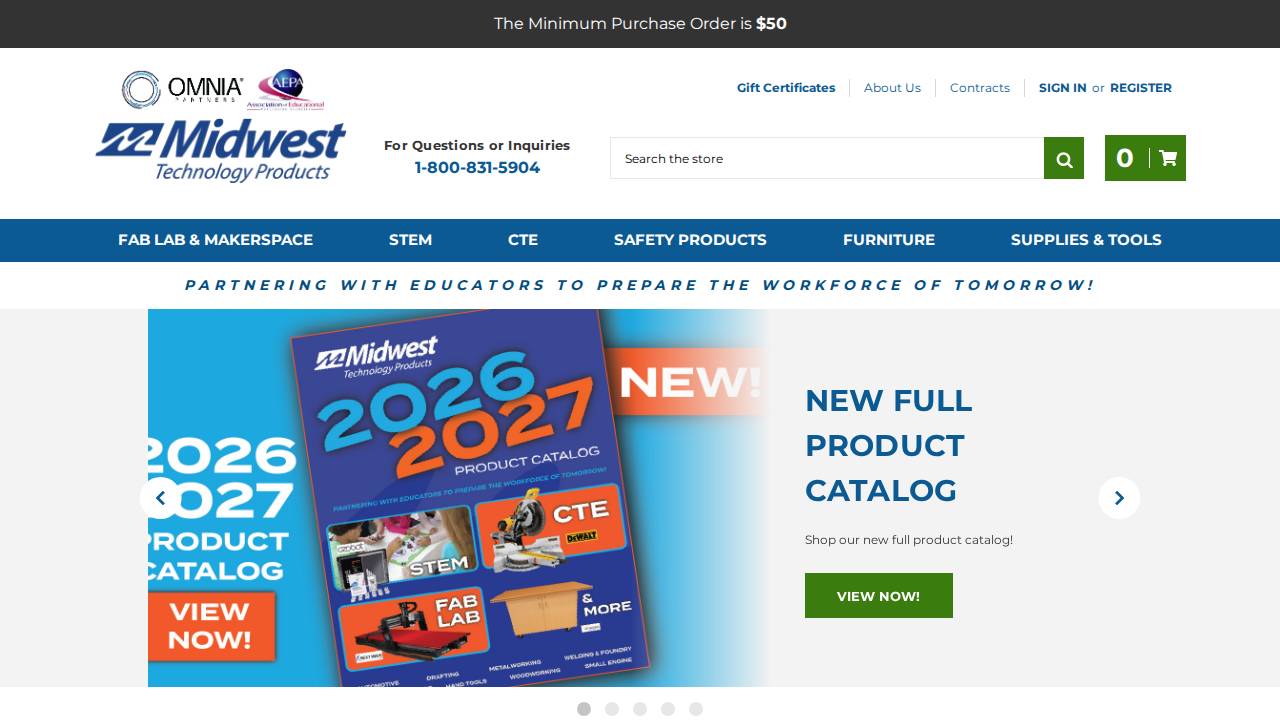 Midwest Shop Supplies Inc, Midw website screenshot