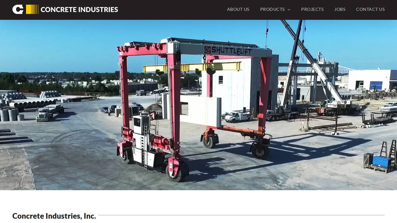 Concrete Industries INC website screenshot