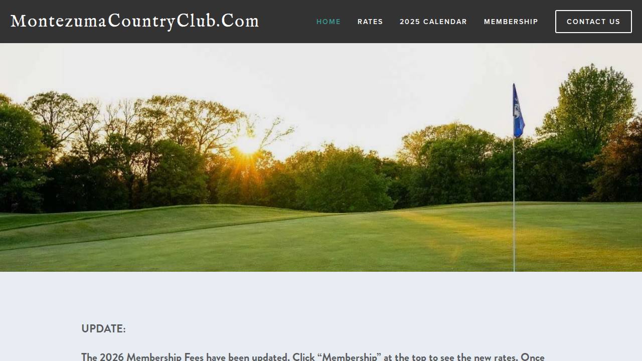 Montezuma Country Club website screenshot