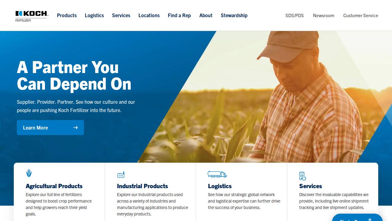 H & J Fertilizer Inc, William Henkle & Brent James website screenshot