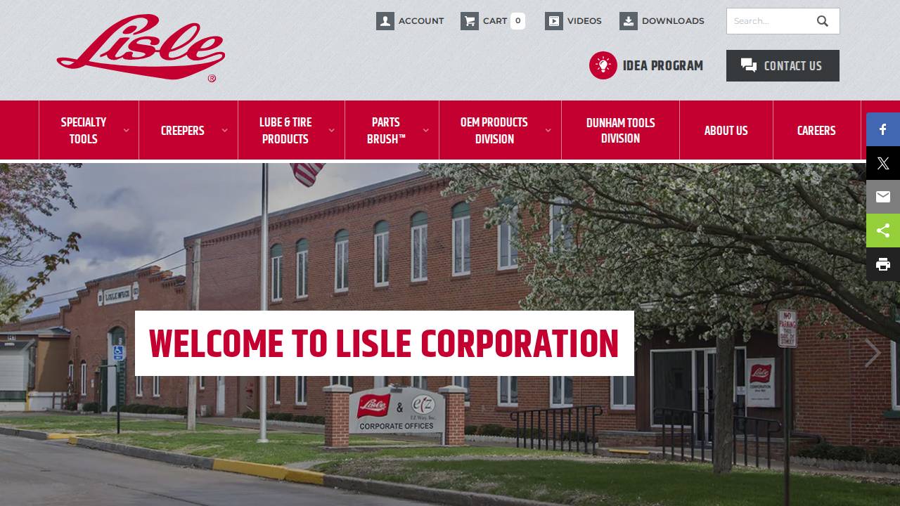 Lisle Corporation, Lisl website screenshot