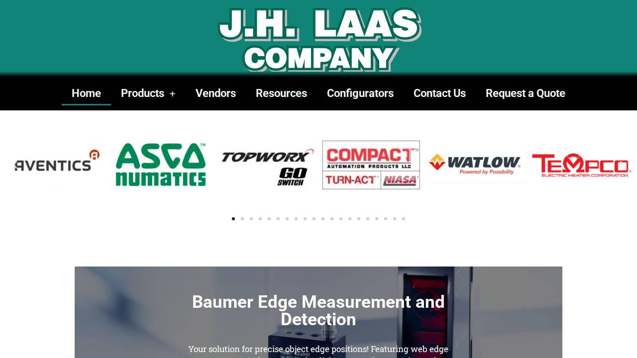 James H Laas CO INC website screenshot