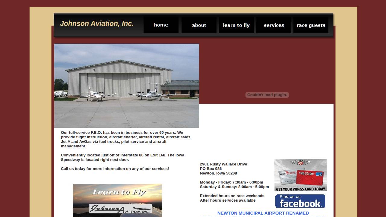 Johnson Aviation INC website screenshot