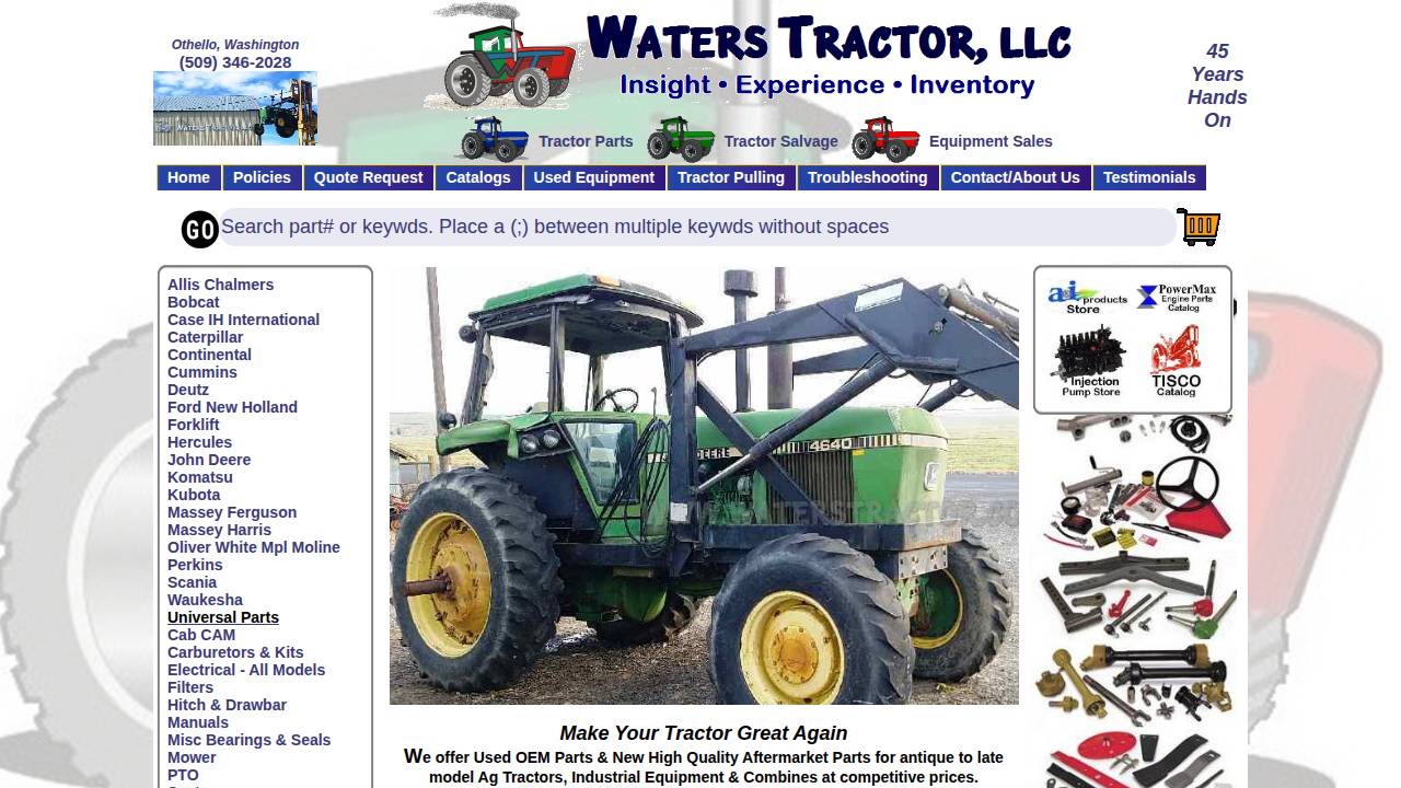 Waters Implement CO website screenshot