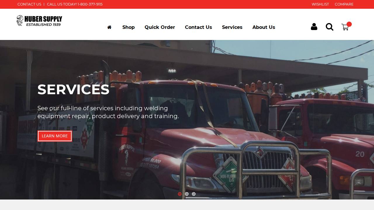 Huber Supply CO INC website screenshot