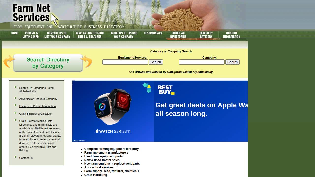 Peters Farm Service website screenshot