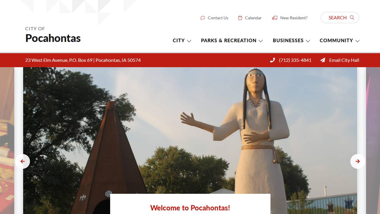 Pocahontas Golf Club Inc website screenshot