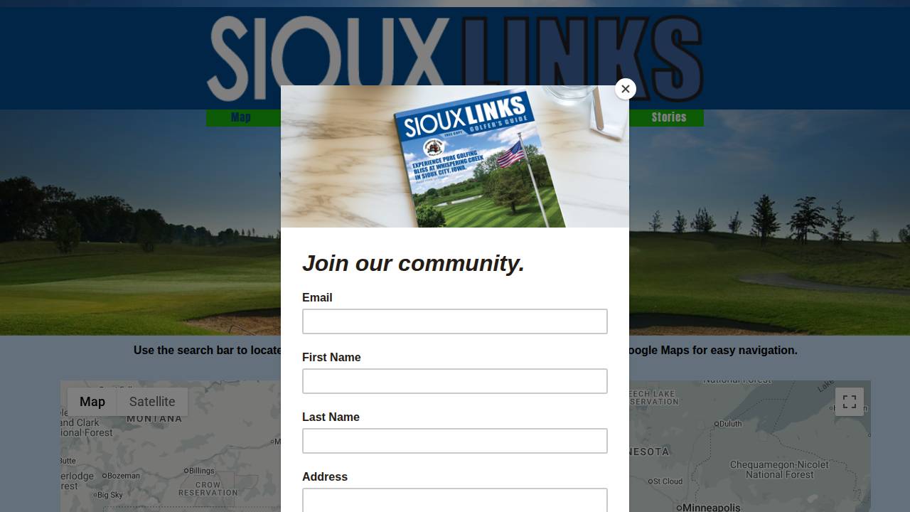 Sibley Golf & Country Club website screenshot